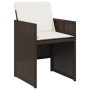 Set comedor de jardín 7 pzas con cojines ratán sintético marrón de vidaXL, Conjuntos de jardín - Ref: Foro24-3277676, Precio:...