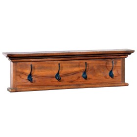 Solid teak wood wall coat rack 70x10x20 cm by vidaXL, Hat and coat racks - Ref: Foro24-289063, Price: 49,21 €, Discount: %