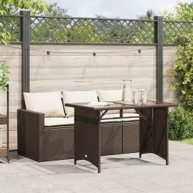 Garden dining set and cushions 2 pieces brown synthetic rattan by vidaXL, Garden sets - Ref: Foro24-366330, Price: 263,38 €, ...