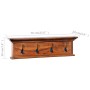 Wandgarderobe aus massivem Teakholz, 70 x 10 x 20 cm von vidaXL, Hut- und Garderobenständer - Ref: Foro24-289063, Preis: 49,2...