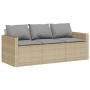 3-seater garden sofa with beige synthetic rattan cushions by vidaXL, Outdoor sofas - Ref: Foro24-366345, Price: 187,15 €, Dis...