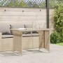 Gartentisch Glasoberfläche PE Rattan Beige 110x68x70 cm von vidaXL, Gartentische - Ref: Foro24-366353, Preis: 96,00 €, Rabatt: %