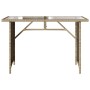 Mesa de jardín superficie de vidrio ratán PE beige 110x68x70 cm de vidaXL, Mesas de jardín - Ref: Foro24-366353, Precio: 96,0...