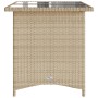 Gartentisch Glasoberfläche PE Rattan Beige 110x68x70 cm von vidaXL, Gartentische - Ref: Foro24-366353, Preis: 96,00 €, Rabatt: %