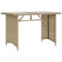 Mesa de jardín superficie de vidrio ratán PE beige 110x68x70 cm de vidaXL, Mesas de jardín - Ref: Foro24-366353, Precio: 95,9...