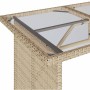 Mesa de jardín superficie de vidrio ratán PE beige 110x68x70 cm de vidaXL, Mesas de jardín - Ref: Foro24-366353, Precio: 95,9...