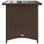 Garden table top glass PE rattan brown 110x68x70 cm by vidaXL, Garden tables - Ref: Foro24-366351, Price: 96,10 €, Discount: %