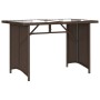 Garden table top glass PE rattan brown 110x68x70 cm by vidaXL, Garden tables - Ref: Foro24-366351, Price: 96,10 €, Discount: %