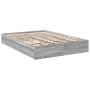 Cama con cajones madera ingeniería gris Sonoma 160x200 cm de vidaXL, Camas y somieres - Ref: Foro24-3280648, Precio: 190,82 €...