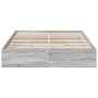 Cama con cajones madera ingeniería gris Sonoma 160x200 cm de vidaXL, Camas y somieres - Ref: Foro24-3280648, Precio: 190,82 €...