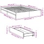 Cama con cajones madera ingeniería gris Sonoma 160x200 cm de vidaXL, Camas y somieres - Ref: Foro24-3280648, Precio: 190,82 €...