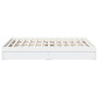 White engineered wood bed frame with drawers 160x200 cm by vidaXL, Beds and slatted bases - Ref: Foro24-3280643, Price: 182,6...