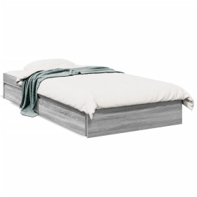 Cama con cajones madera ingeniería gris Sonoma 90x200 cm de vidaXL, Camas y somieres - Ref: Foro24-3280683, Precio: 143,99 €,...