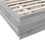 Sonoma gray engineered wood bed with drawers 90x200 cm by vidaXL, Beds and slatted bases - Ref: Foro24-3280683, Price: 144,22...