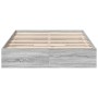 Sonoma gray engineered wood bed with drawers 135x190 cm by vidaXL, Beds and slatted bases - Ref: Foro24-3280697, Price: 180,9...