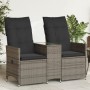 2-seater reclining garden sofa with gray PE rattan table by vidaXL, Outdoor sofas - Ref: Foro24-365712, Price: 243,60 €, Disc...