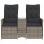 2-seater reclining garden sofa with gray PE rattan table by vidaXL, Outdoor sofas - Ref: Foro24-365712, Price: 243,60 €, Disc...