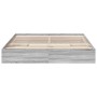 Cama con cajones madera ingeniería gris Sonoma 180x200 cm de vidaXL, Camas y somieres - Ref: Foro24-3280641, Precio: 176,99 €...