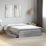 Cama con cajones madera ingeniería gris Sonoma 120x190 cm de vidaXL, Camas y somieres - Ref: Foro24-3280704, Precio: 167,27 €...