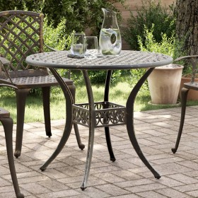 Bronze cast aluminum garden table Ø90x75 cm by vidaXL, Garden tables - Ref: Foro24-4002807, Price: 174,99 €, Discount: %