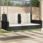 Banco columpio con cojines ratán sintético negro 119x56x48 cm de vidaXL, Bancos de jardín - Ref: Foro24-365629, Precio: 135,4...