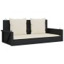 Swing bench with black synthetic rattan cushions 119x56x48 cm by vidaXL, garden benches - Ref: Foro24-365629, Price: 135,46 €...