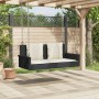 Banco columpio con cojines ratán sintético negro 119x56x48 cm de vidaXL, Bancos de jardín - Ref: Foro24-365629, Precio: 135,4...