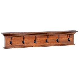 Solid teak wood wall coat rack 100x10x20 cm by vidaXL, Hat and coat racks - Ref: Foro24-289064, Price: 63,94 €, Discount: %