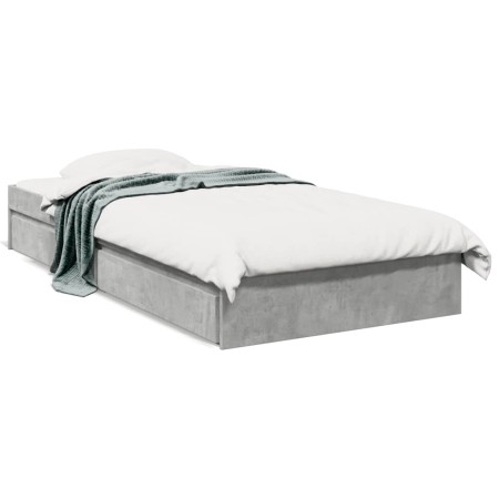 Cama con cajones madera ingeniería gris hormigón 90x200 cm de vidaXL, Camas y somieres - Ref: Foro24-3280681, Precio: 138,47 ...