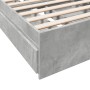 Concrete gray engineered wood bed with drawers 90x200 cm by vidaXL, Beds and slatted bases - Ref: Foro24-3280681, Price: 138,...