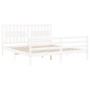 Estructura cama de matrimonio con cabecero madera maciza blanco de vidaXL, Camas y somieres - Ref: Foro24-3194327, Precio: 17...