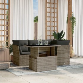 Gartensofa-Set mit Kissen, 5-teilig, graues synthetisches Rattan von vidaXL, Gartensets - Ref: Foro24-3266560, Preis: 378,22 ...