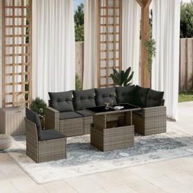 7-piece garden sofa set with gray synthetic rattan cushions by vidaXL, Garden sets - Ref: Foro24-3267310, Price: 523,59 €, Di...