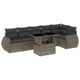 7-teiliges Gartensofa-Set mit grauen synthetischen Rattankissen von vidaXL, Gartensets - Ref: Foro24-3268550, Preis: 554,88 €...