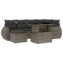 7-teiliges Gartensofa-Set mit grauen synthetischen Rattankissen von vidaXL, Gartensets - Ref: Foro24-3268680, Preis: 507,99 €...