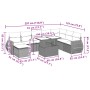 9-piece garden furniture set and gray synthetic rattan cushions by vidaXL, Garden sets - Ref: Foro24-3268730, Price: 649,53 €...