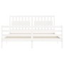 Estructura cama de matrimonio con cabecero madera maciza blanco de vidaXL, Camas y somieres - Ref: Foro24-3194327, Precio: 17...