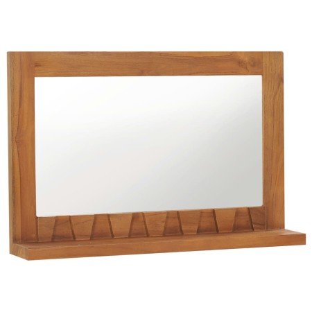 Espejo de pared con estante madera maciza de teca 60x12x40 cm de vidaXL, Espejos - Ref: Foro24-289071, Precio: 56,62 €, Descu...