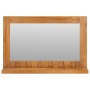 Espejo de pared con estante madera maciza de teca 60x12x40 cm de vidaXL, Espejos - Ref: Foro24-289071, Precio: 56,62 €, Descu...