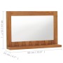 Wall mirror with solid teak wood shelf 60x12x40 cm by vidaXL, Mirrors - Ref: Foro24-289071, Price: 56,99 €, Discount: %