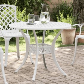 Mesa de jardín aluminio fundido blanco Ø90x75 cm de vidaXL, Mesas de jardín - Ref: Foro24-4002809, Precio: 200,90 €, Descuent...