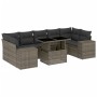 Gartensofa- und Kissenset 8-teilig aus grauem synthetischem Rattan von vidaXL, Gartensets - Ref: Foro24-3269040, Preis: 611,9...