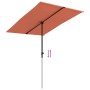 Garden umbrella with terracotta aluminum pole 2x1.5 m by vidaXL, Umbrellas - Ref: Foro24-47341, Price: 44,15 €, Discount: %