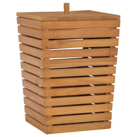 Cesto de la ropa sucia madera maciza de teca 30x30x45 cm de vidaXL, Cestas para ropa - Ref: Foro24-289074, Precio: 60,60 €, D...