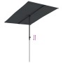 Garden umbrella with black aluminum pole 2x1.5 m by vidaXL, Umbrellas - Ref: Foro24-47342, Price: 44,15 €, Discount: %