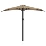 Semicircular balcony umbrella in taupe aluminum stick 270x144cm by vidaXL, Umbrellas - Ref: Foro24-44590, Price: 47,48 €, Dis...