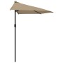 Sombrilla de balcón semicircular palo aluminio taupe 270x144cm de vidaXL, Sombrillas - Ref: Foro24-44590, Precio: 47,48 €, De...