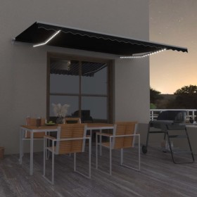 Manual retractable awning with LED light anthracite gray 500x300 cm by vidaXL, Awnings - Ref: Foro24-3068944, Price: 408,39 €...