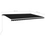 Toldo retráctil manual con luz LED gris antracita 500x300 cm de vidaXL, Toldos - Ref: Foro24-3068944, Precio: 423,56 €, Descu...