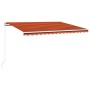 Toldo manual retráctil con LED naranja y marrón 450x350 cm de vidaXL, Toldos - Ref: Foro24-3069005, Precio: 396,55 €, Descuen...